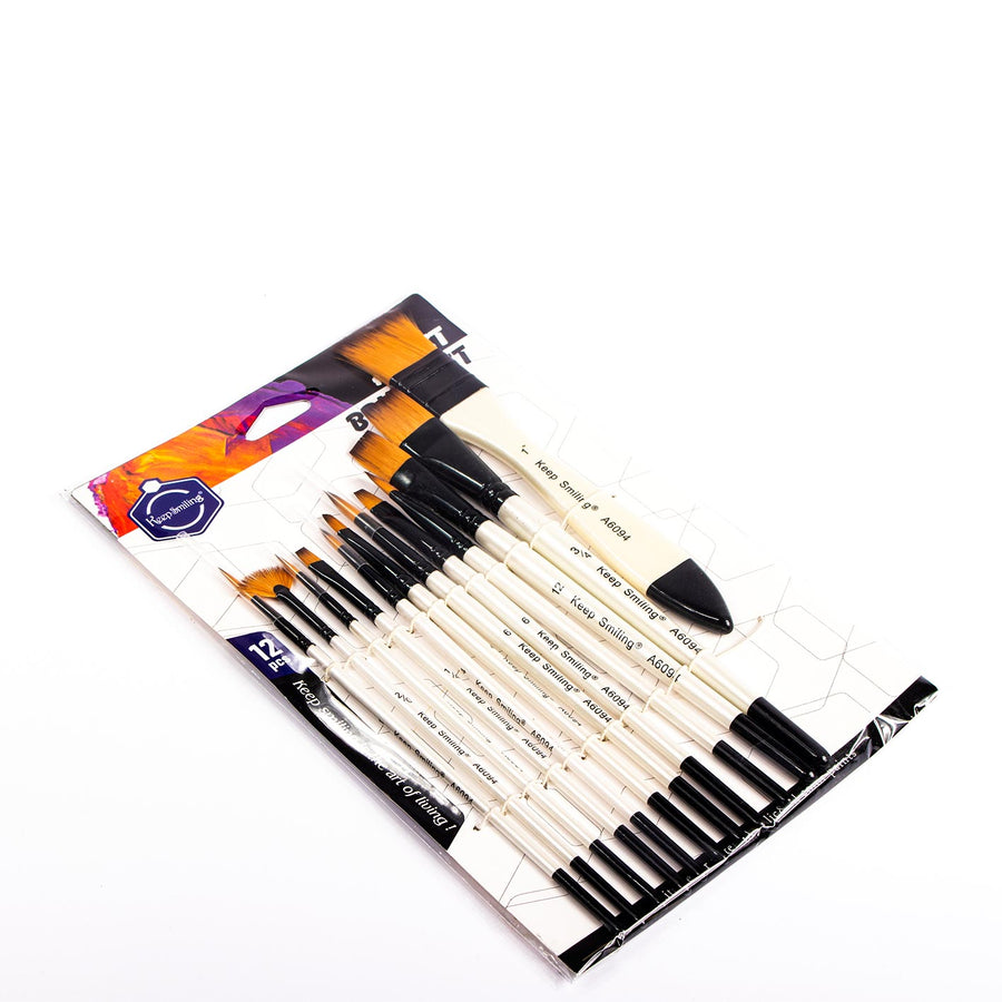 Mixed Artist Brush Set 12 Pieces with Wallet