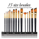 Artist Brush Set 15 Pieces Mixed