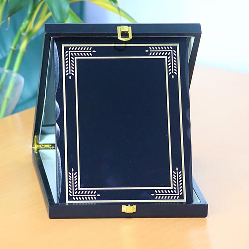 Wooden Trophy Blue with Wooden Box-19-17C