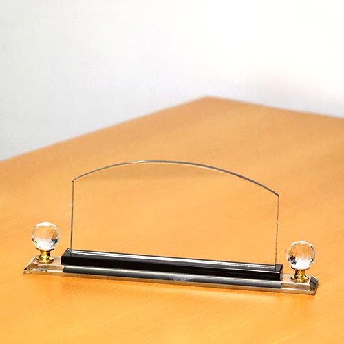 Luxury Name Desk Stand Glass Clear-7074