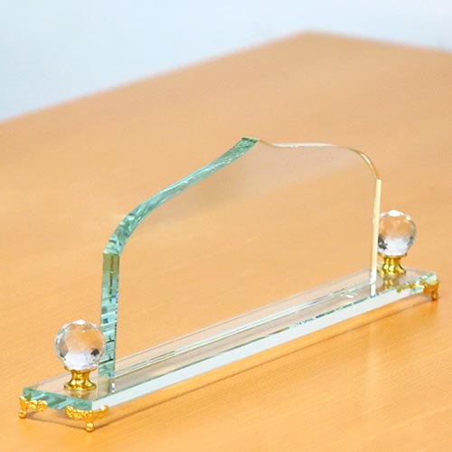 Luxury Name Desk Stand Glass Clear-7075