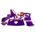 Luxury Leather Desk Set, 15 Pieces, Purple