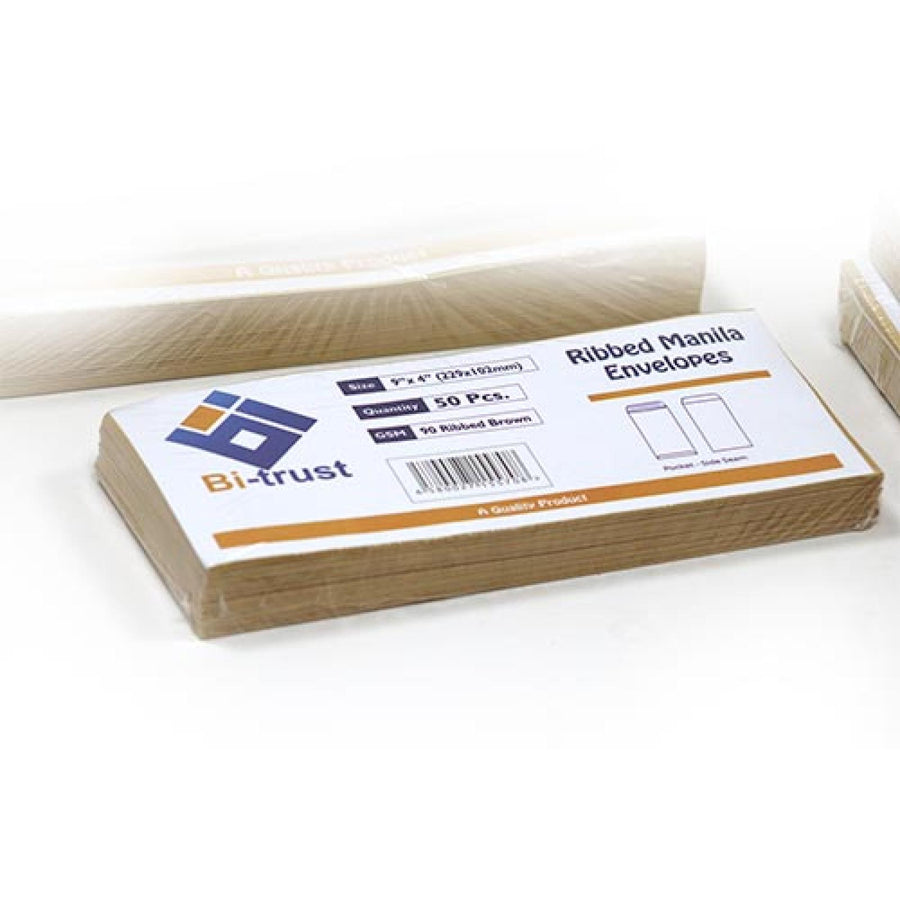 Paper Envelopes Brown 10.2 × 22.9 cm – Pack of 50 – 90 mm Gusset