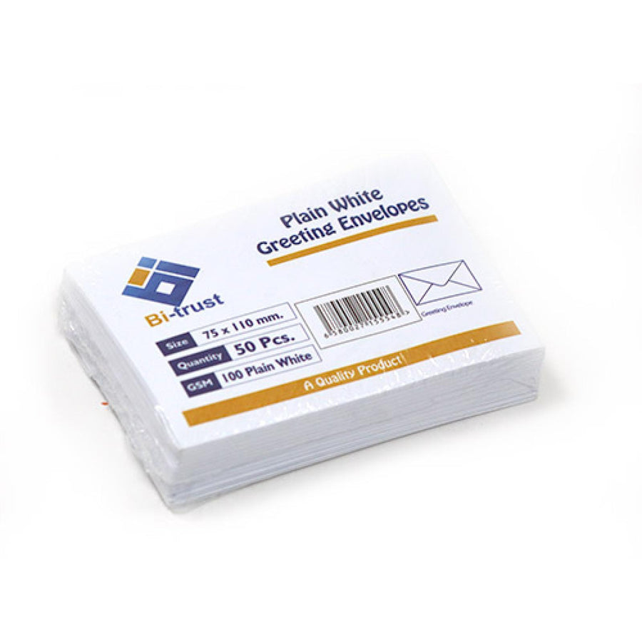 Paper Envelopes White 7.5 × 11 cm – Pack of 50-100 gsm