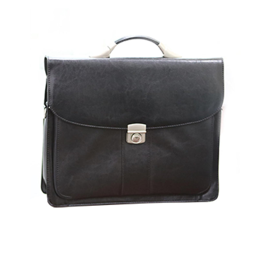 Leather Document Bag,Black