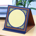Luxury Leather Trophy with Round Gold Plate, Blue