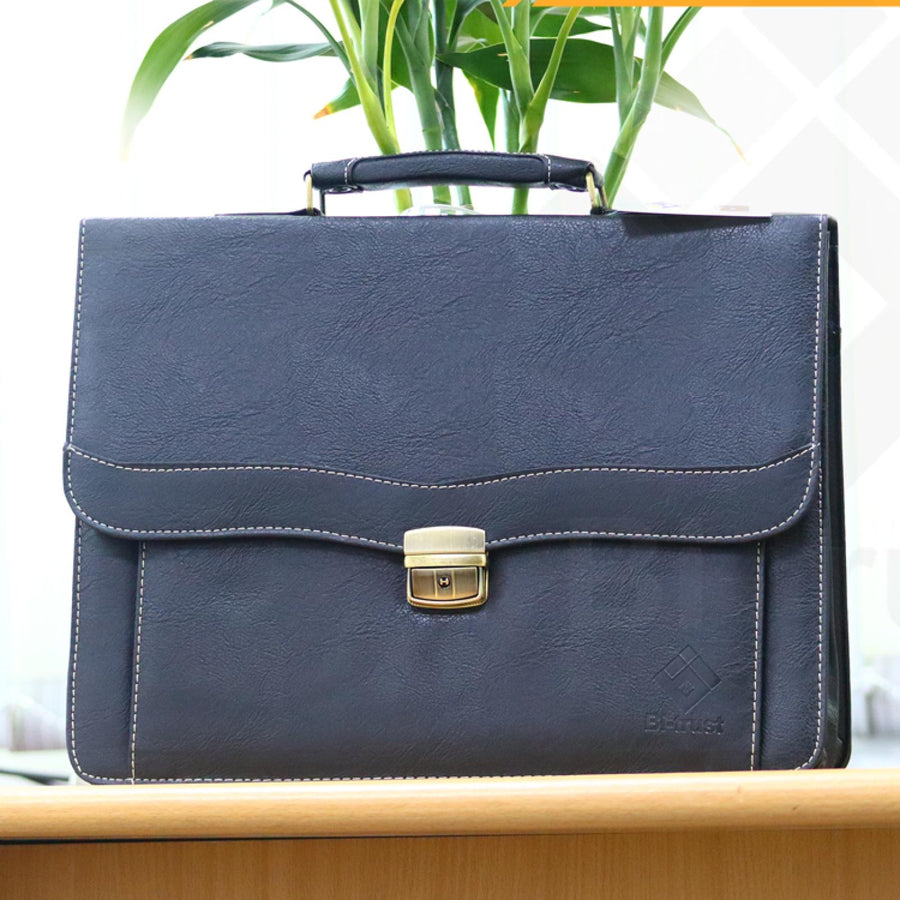 Leather Document Bag Black