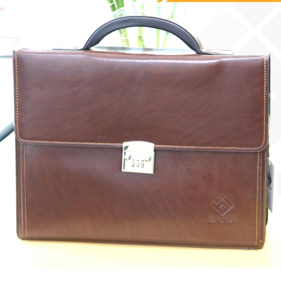 Leather Document Bag,Brown