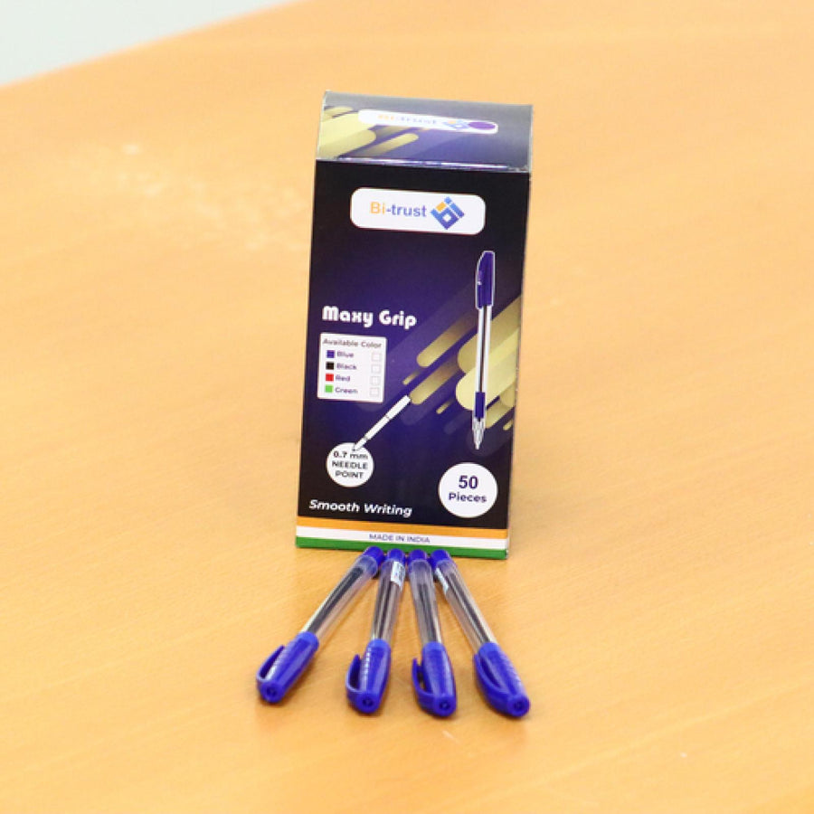 Maxy Pens, 0.7 mm, Blue, Pack of 50 | Bi-Trust