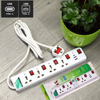 Bi-Trust 4-Way Power Extension with USB, 3 m, BT-7273