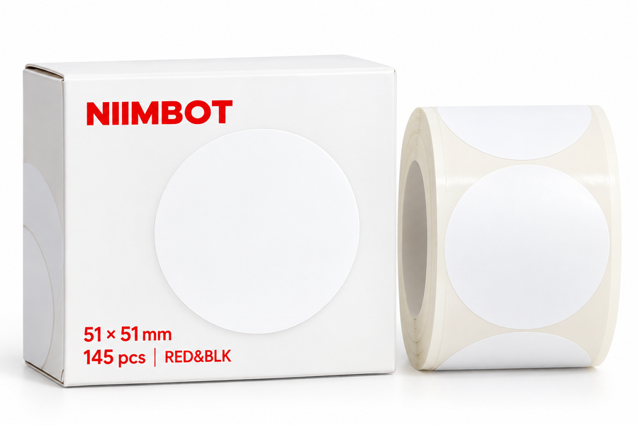 ملصقات NIIMBOT حرارية بالأحمر والأسود لطابعات B21 Pro وB1 Pro وB2 Pro