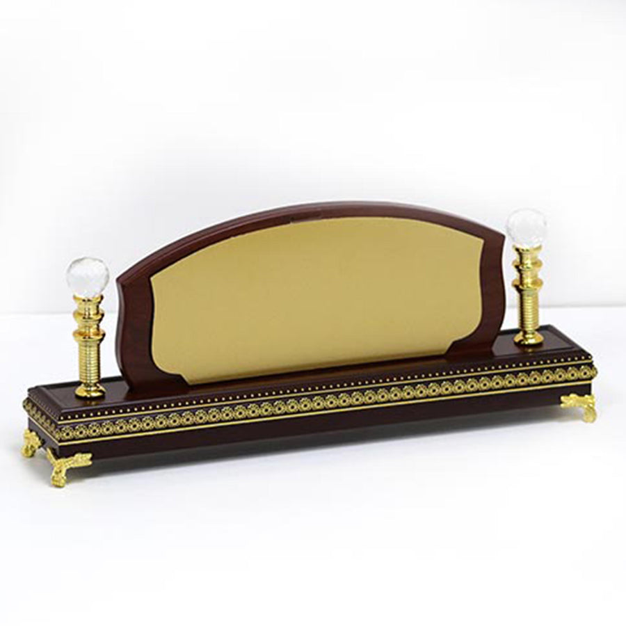 Luxury Name Desk Stand wood Burgandy with base-7051