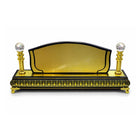 Luxury Wooden Name Desk Stand with Gold Plate and Crystal Posts, Black