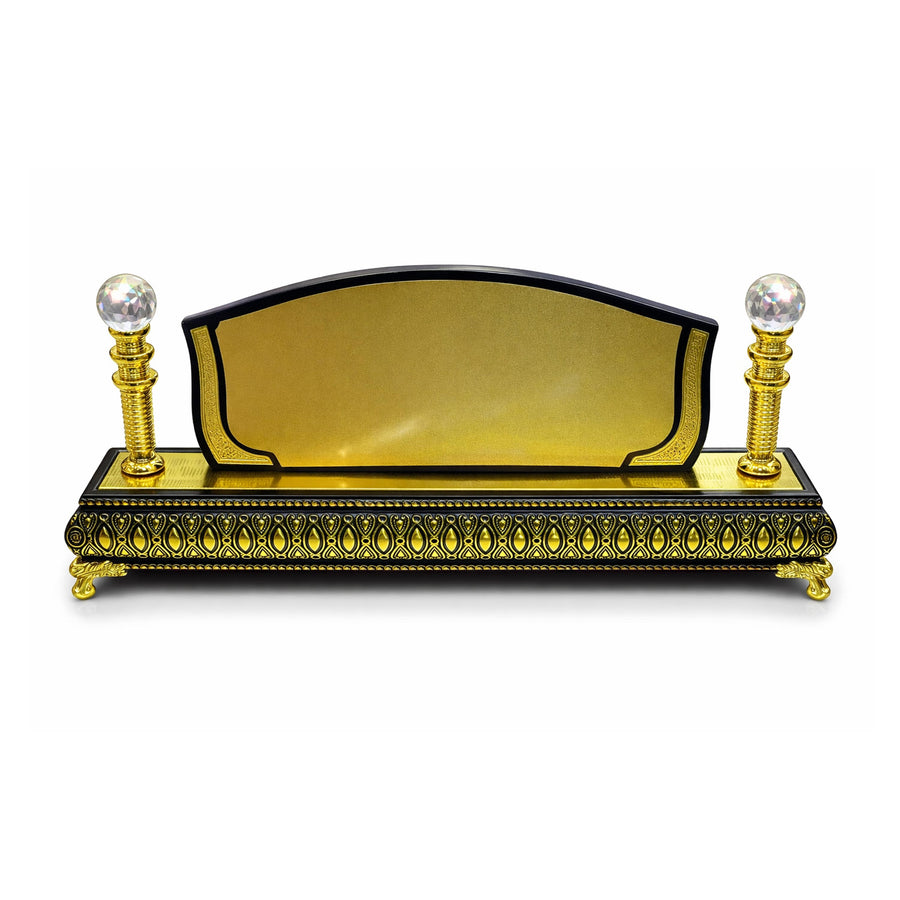 Luxury Name Desk Stand wood Black with base-7052