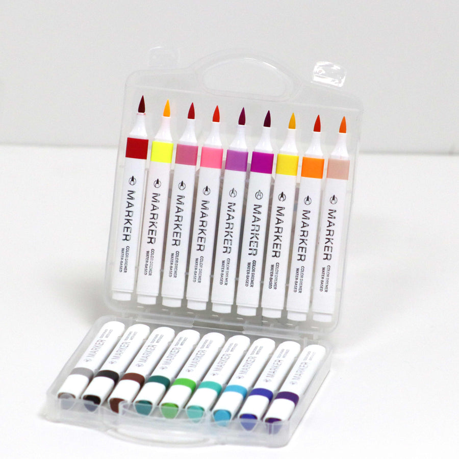Twin-Tip Color Pen Thin Markers, 18 Colours-8566-18