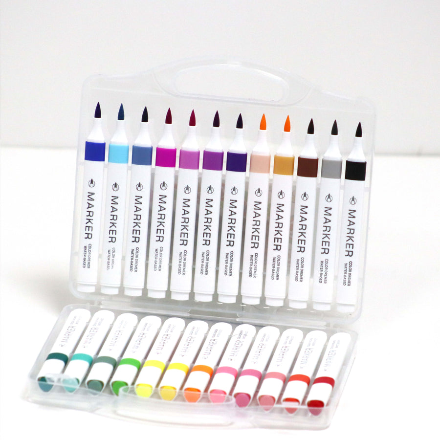 Twin-Tip Color Pen Thin Markers, 24 Colours-8566-24