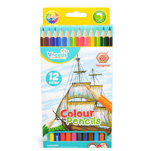 Vneeds 12-Colour Jumbo Pencils