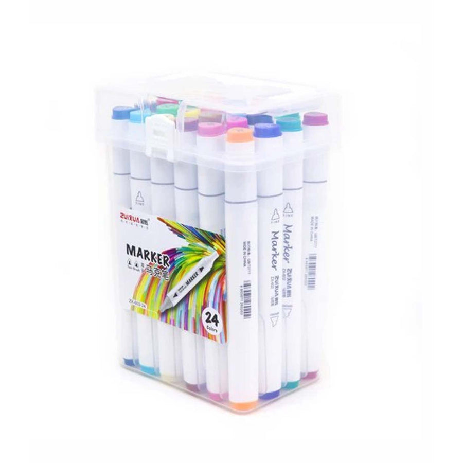 Twin-Tip Color Pen Markers, 24 Colours