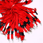 Cotton ID Lanyard with Safety Clip, Red