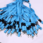 Cotton ID Lanyard with Breakaway Clip and Swivel Hook, Light Blue