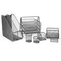 Desk Set Metal 7 Pc Silver-BT-7328