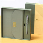 Premium A5 Leather-Lined Notebook with Pen – Green