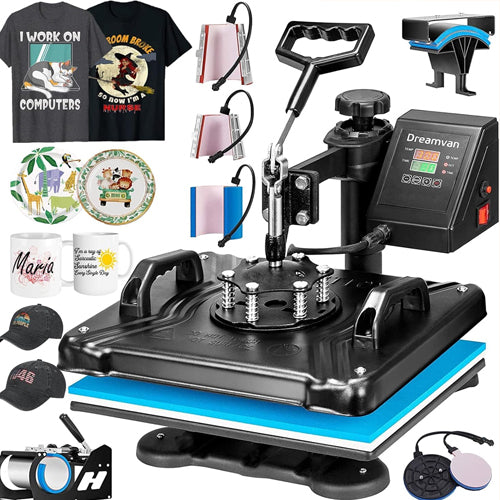 Bi-Trust 8-in-1 Multifunction Heat Press Printing Machine, Mugs, Plates, Caps, T-Shirts