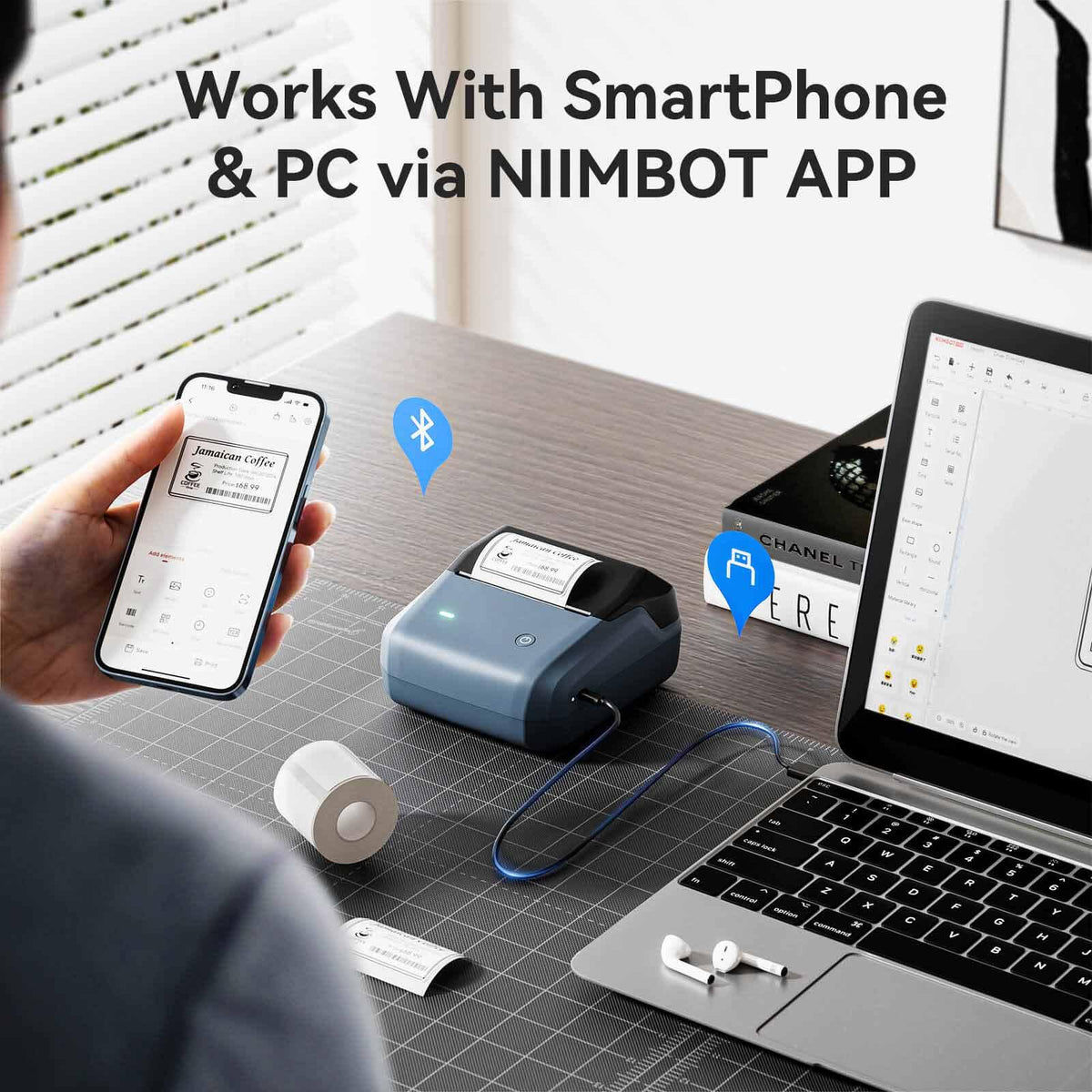 طابعة ملصقات NIIMBOT B31 حرارية بالبلوتوث - الصورة 4