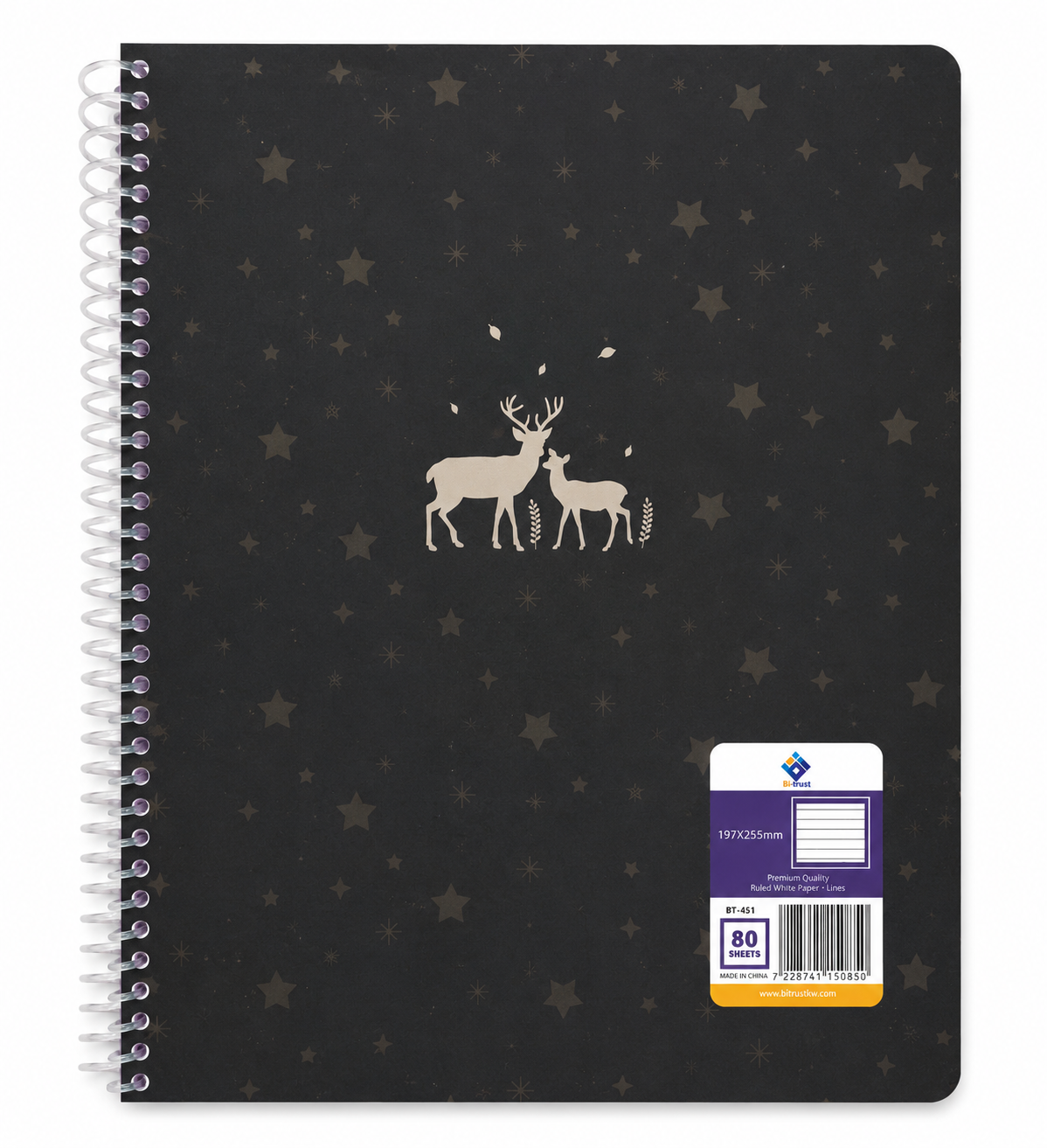 Bi-Trust Colour Spiral Notebook, 8 × 10, 80 Sheets, BT-451