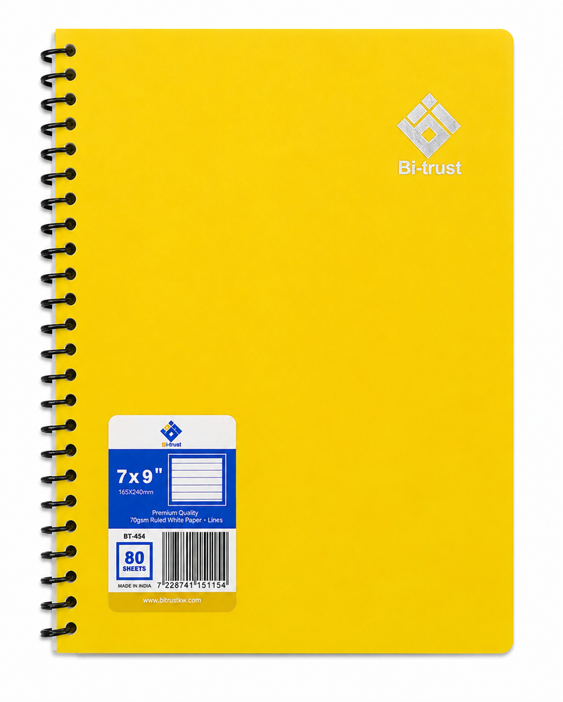 دفتر ملاحظات حلزوني BT-454 خط 80 ورقة /7*9 علبة 24