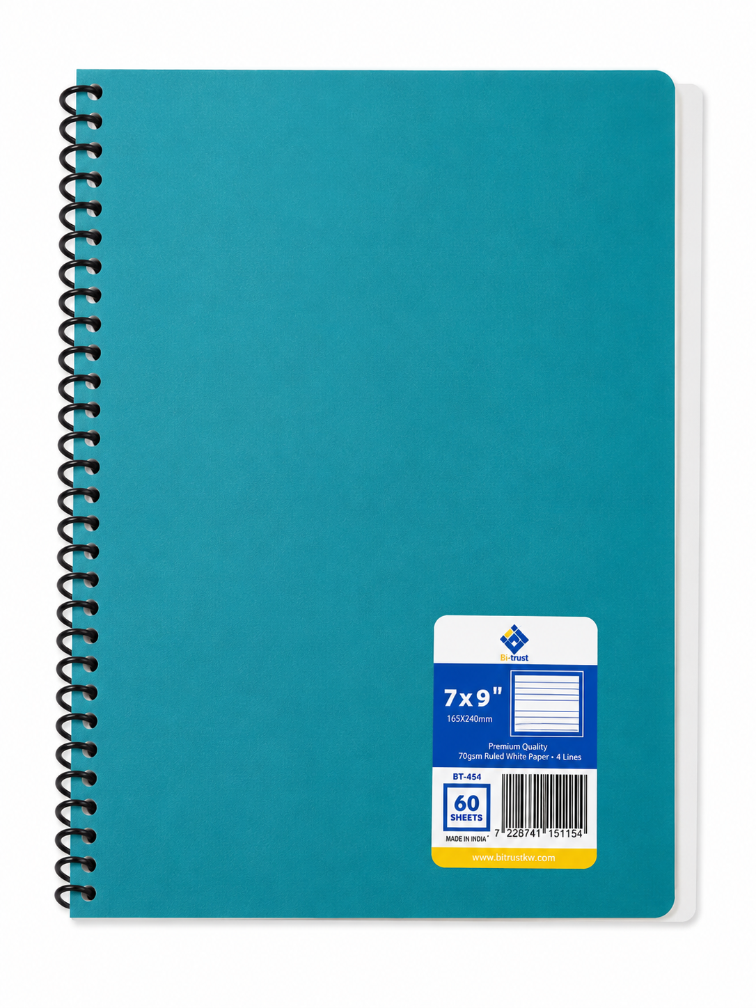 BT-465spiral notebook 4 Line English 60S /7*9 BX72-3pcs