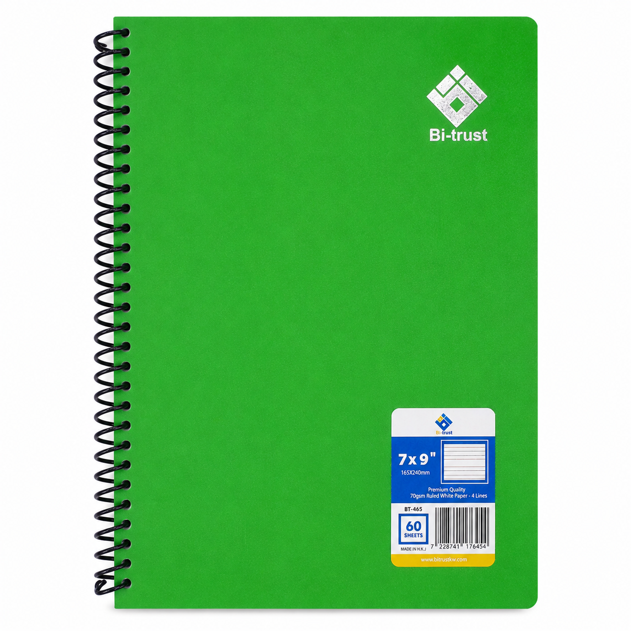 BT-465spiral notebook 4 Line English 60S /7*9 BX72-3pcs