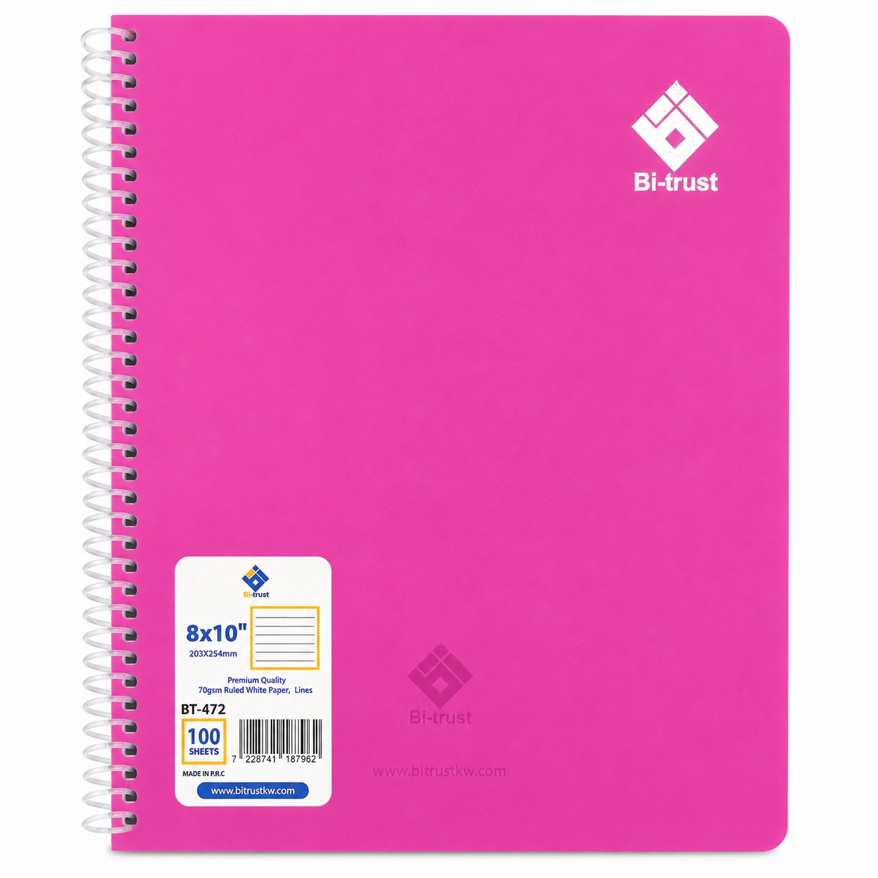 BT-472 Notebook 8X10 Spiral 100Shet Crt48-3pcs