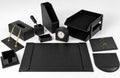 Luxury Leather Desk Set, 12 Pieces, Black
