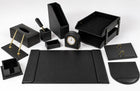 Luxury Leather Desk Set, 12 Pieces, Black