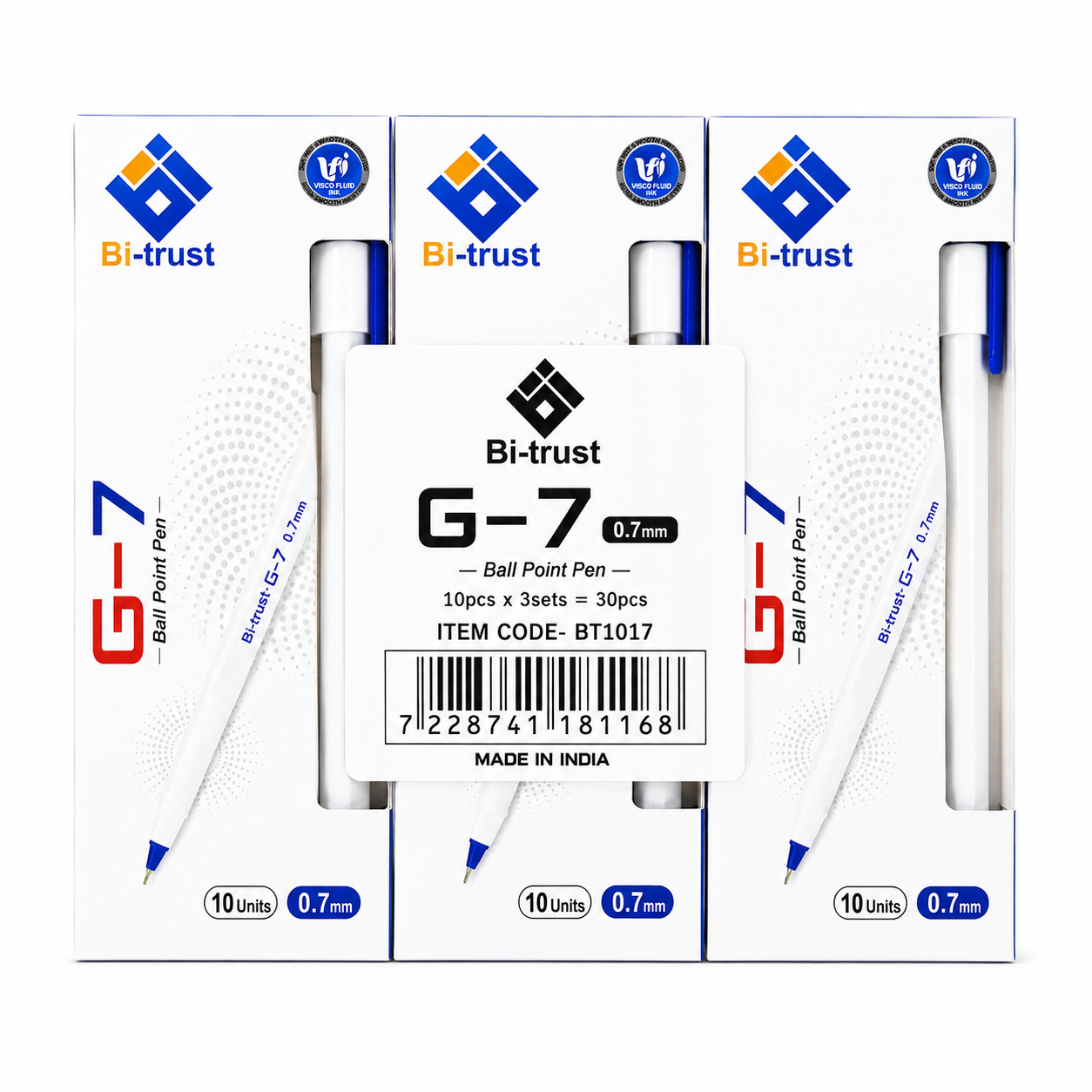 BT017 G-7 Pen 0.7mm Blue-pk10