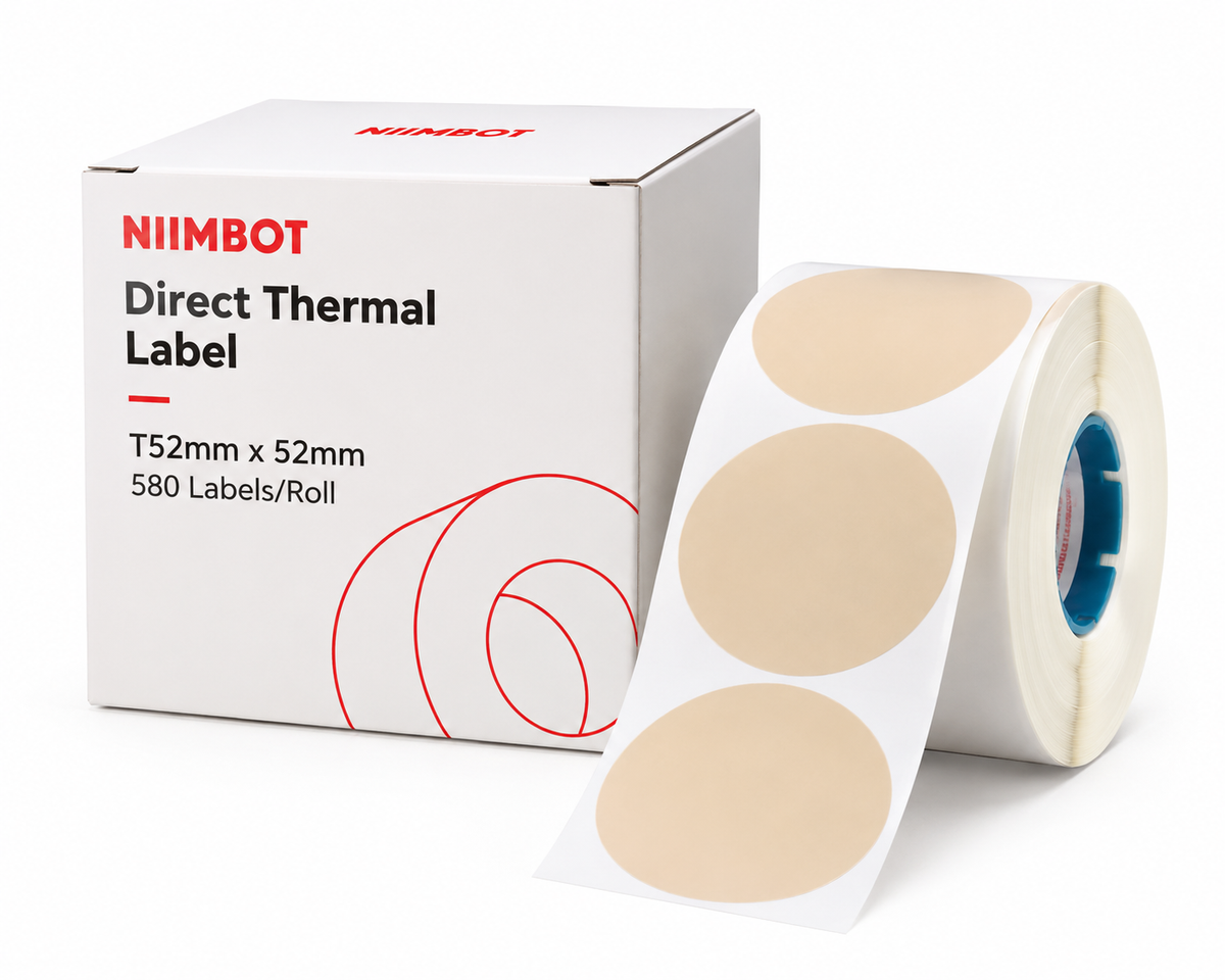 NIIMBOT Round Thermal Labels for K2 & K3, 52 mm, 580 Labels - image 1