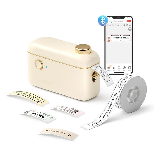 NIIMBOT H1S Bluetooth Label Printer with Paper, Cream White - image 2