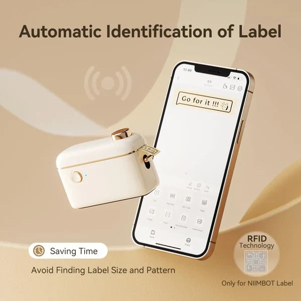 NIIMBOT H1S Bluetooth Label Printer with Paper, Cream White - image 5