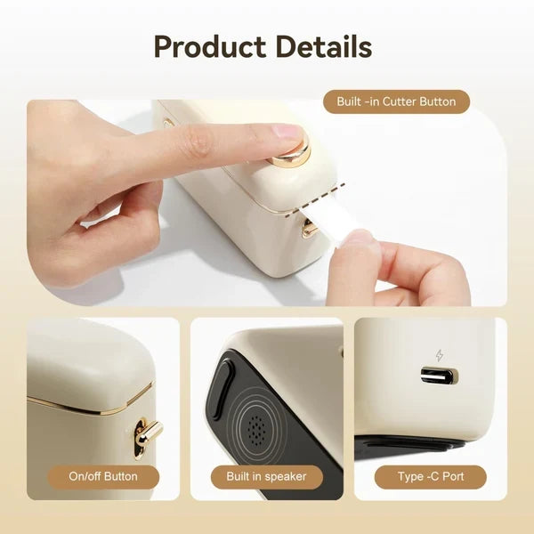 NIIMBOT H1S Bluetooth Label Printer with Paper, Cream White - image 9