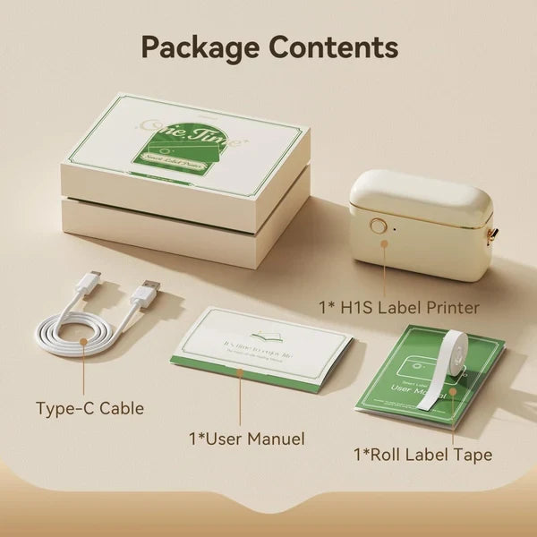 NIIMBOT H1S Bluetooth Label Printer with Paper, Cream White - image 4