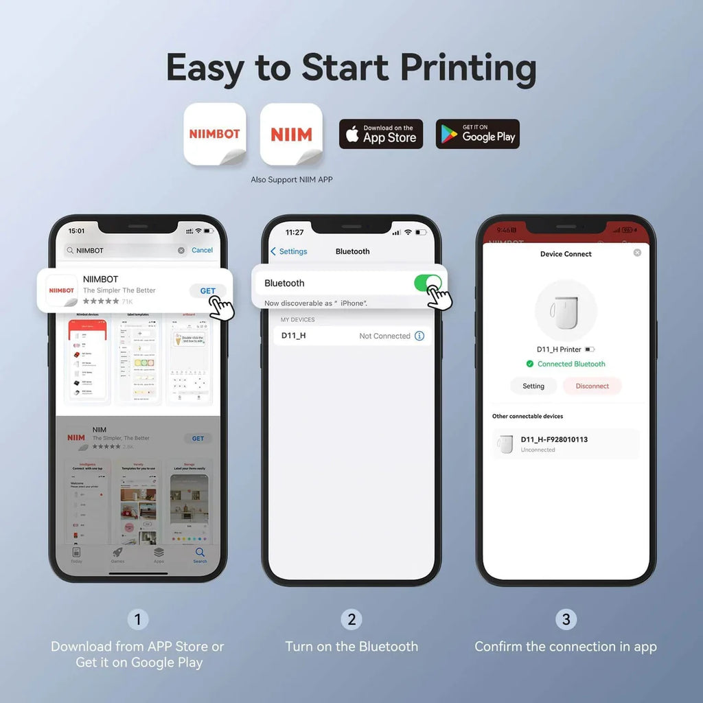 طابعة ملصقات NIIMBOT D11 مع ورق ملصقات - الصورة 6