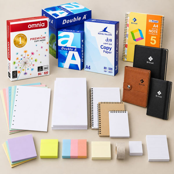 Office paper, notebooks, notepads and sticky notes at BiTrust Kuwait