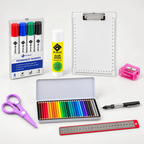 School stationery essentials for kids at BiTrust Kuwait
