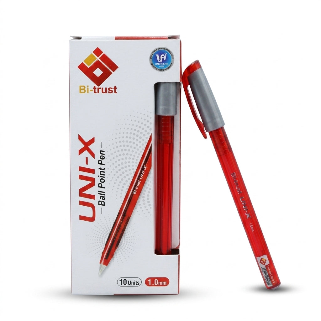 Bi-Trust Uni-X Ballpoint Pen, 1 mm, red ink