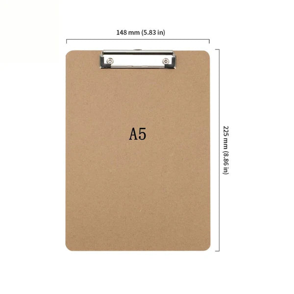 Clipboard wood single with metal Clips Size A5