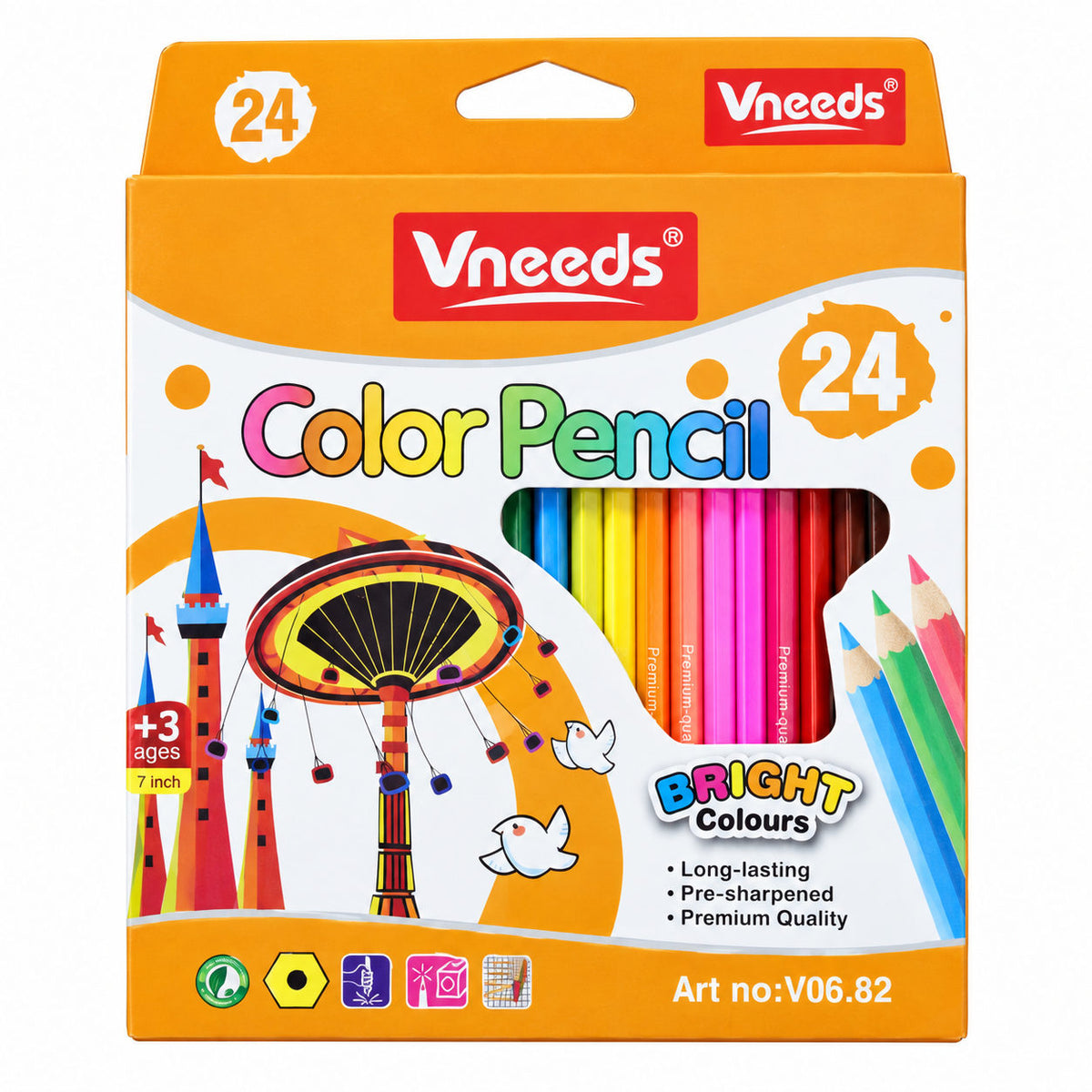 Colour Pencils, Pack of 24 | Vneeds