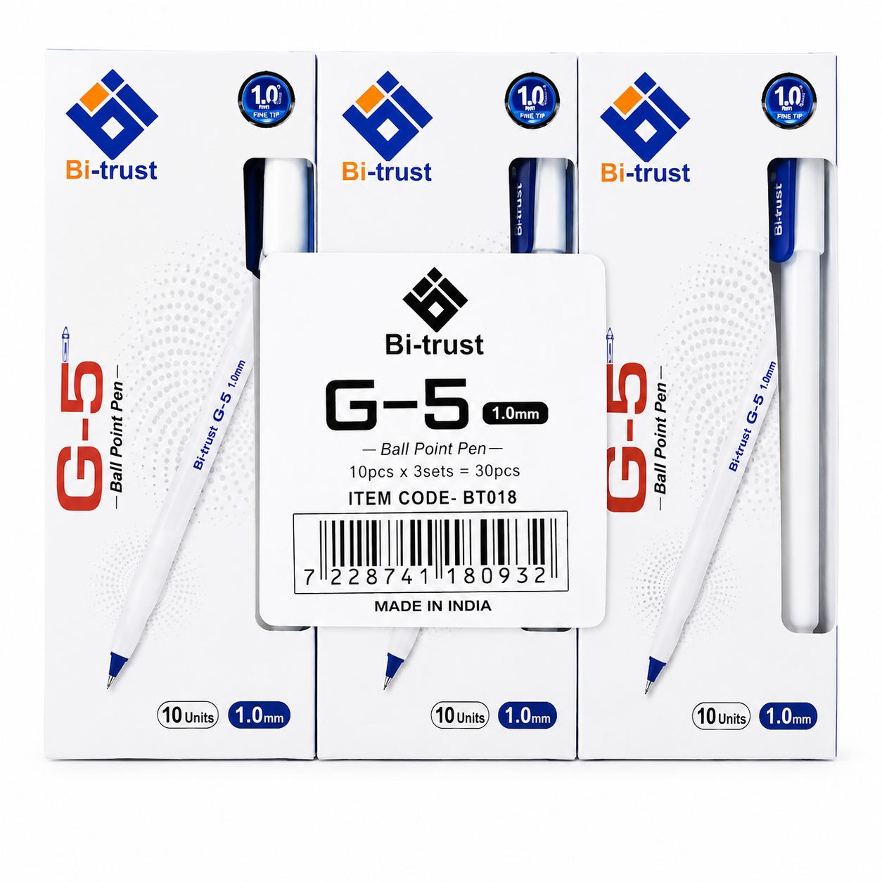 BT018 G-5 Pen 1mm Blue-pk10