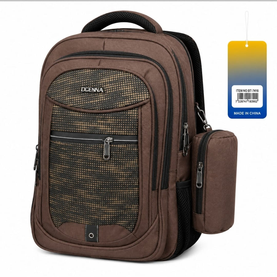 Classic School Backpack with Pencil Case, Black – Model BT-7416