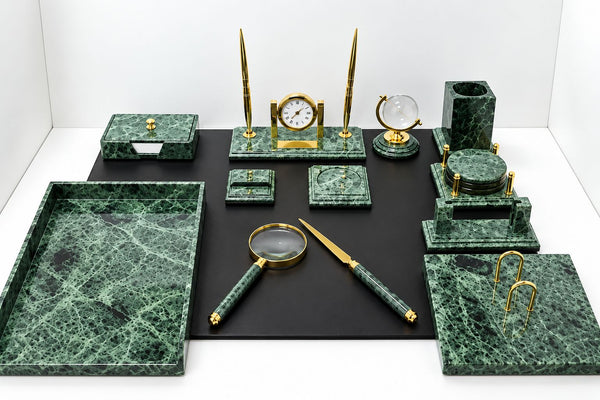 Luxury Marble Desk Set, Green